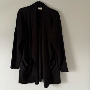Pact Black Open-Front Cardigan 100% Cotton Size M/L